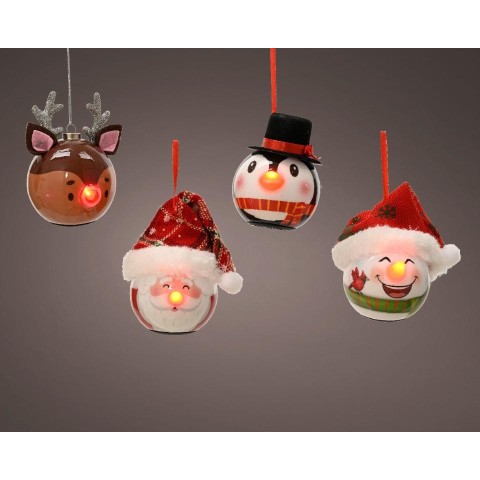 SFERE ALBERO A LED H.7.9CM. 4 ASSORTITI